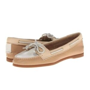 SPERRY Top Sider Audrey Tri-Tone Leather Boat Shoe Flat 8 Colorblock Preppy